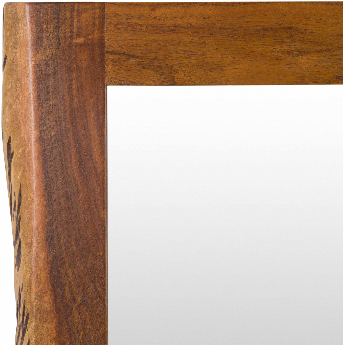 Close detail of the wood grain on the Williamsburg mirror frame