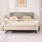 67.91" Wide Velvet Storage Soft Bench with Armrests