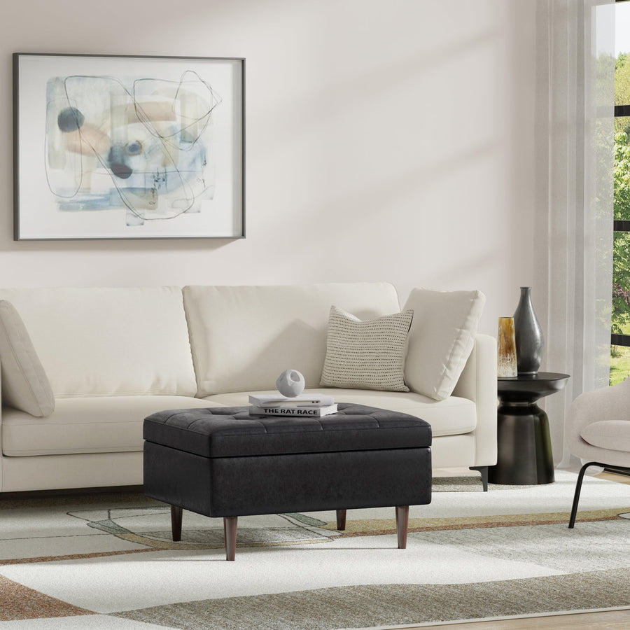 Shay Mid Century Small Coffee Table Storage Ottoman