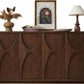 4 Door Accent Cabinet with Solid Wood Carved Doors