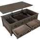 Paxton Place - Lift Top Storage Cocktail Table With Casters - Dovetail Gray