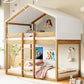 Twin Over Twin Wood Bunk Bed with Tent