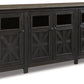 Tyler Creek - Extra Large TV Stand - Black / Gray