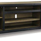 Foyland - XL TV Stand w/Fireplace Option - Black / Brown