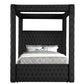 Majestic Canopy Four-poster Queen Bed Tufted Headboard and Footboard