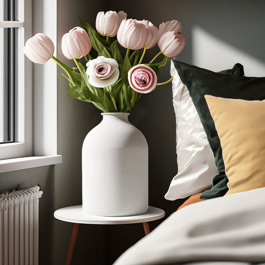 Matte Black Metal Vase For Home Decor