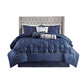 7 Piece Tufted Comforter Set Navy California King