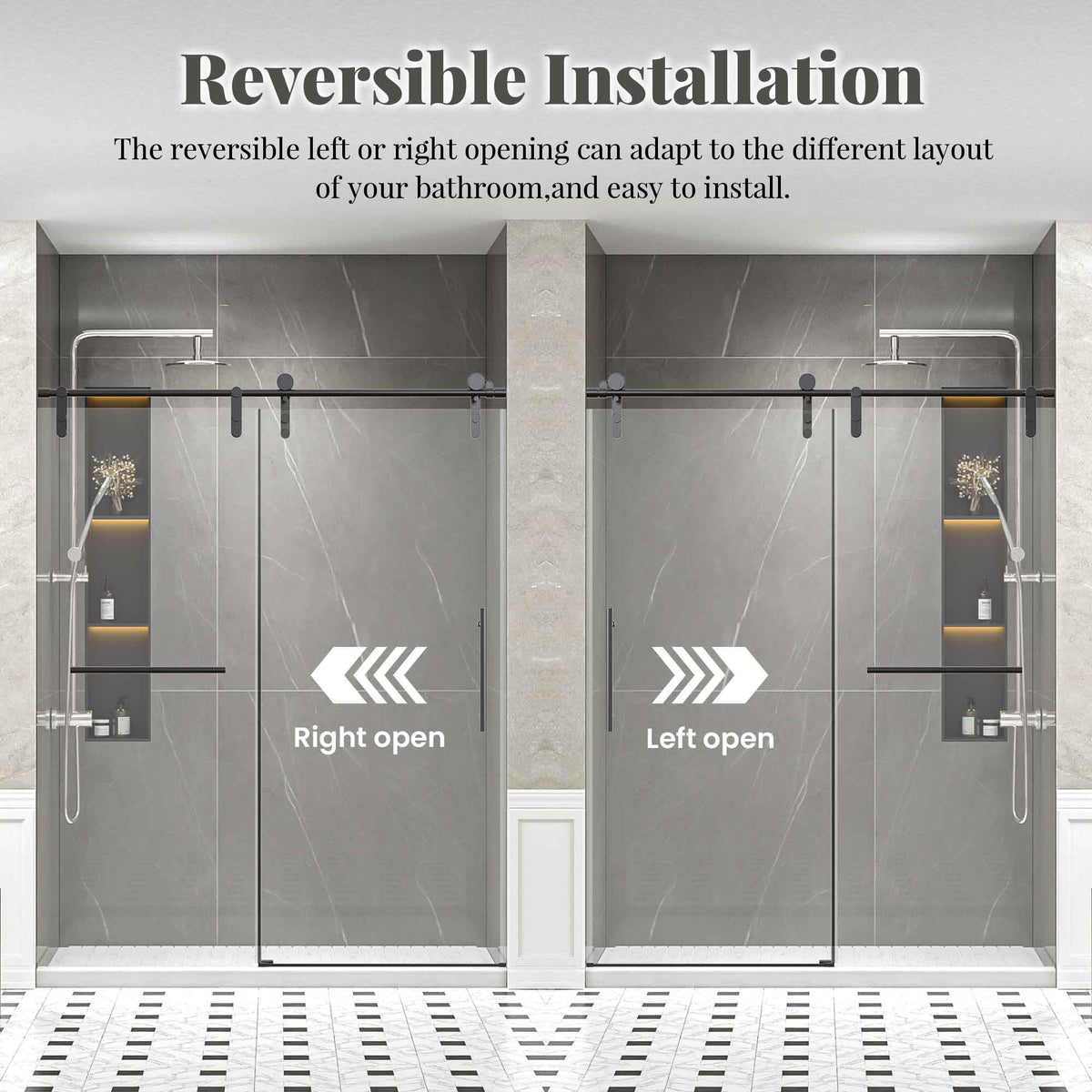 Frameless Single Sliding Shower Doors