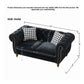 Chesterfield 3 And 2 Seater Upholstery Sofa With Roll Armrest & Nailhead Fabric Couch - view 2
