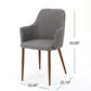 Mid Century Modern Fabric Upholstered Dining Chairs - Set of 2