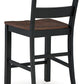 Valebeck - Barstool (Set of 2) - Black / Brown
