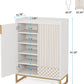 29.52 Inches White Shoe Cabinet