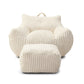Giant Plush Bean Bag Chair for Adults with Armrests and Footstool