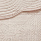 3 Piece Reversible Scalloped Edge Quilt Set - Blush King/Cal King