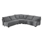 5-Seater L-Shaped Sectional Sofa with Curved Corner