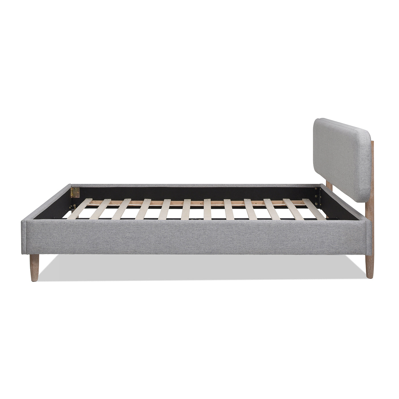 Diego Low Upholstered Platform Bed, Queen, Light