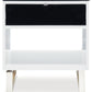Gardoni - Rectangular End Table - White / Black