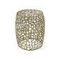 Aluminum Drum End Table with Intricate Design – Gold