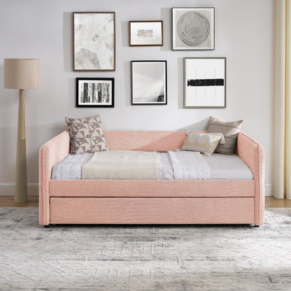 Full Size Daybed with Twin Size Pop-up Trundle Upholstered Tufted Sofa Bed
