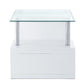 Nevaeh - End Table - Clear Glass Top & White High Gloss