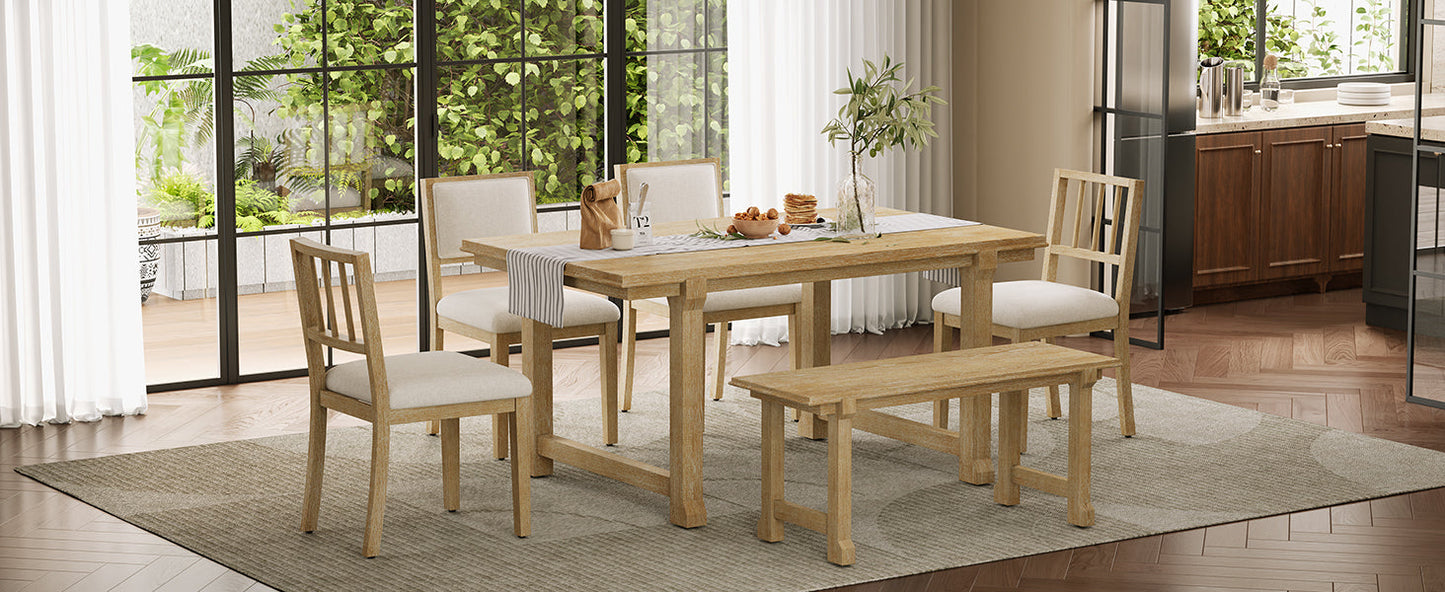Trexm 6-Piece Farmhouse Dining Set for 6