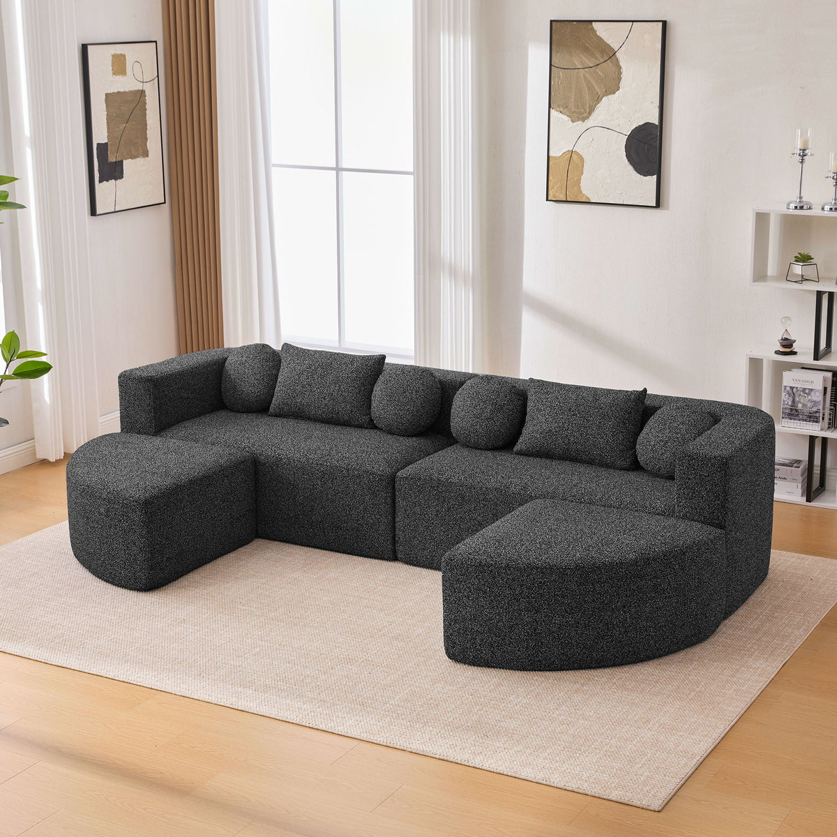Boneless - Couch Modular Sectional Sofa With Deep Seating And Curved Design - view 4