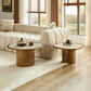 Irregular Coffee Table Set - 2pcs Burl Wood Veneer