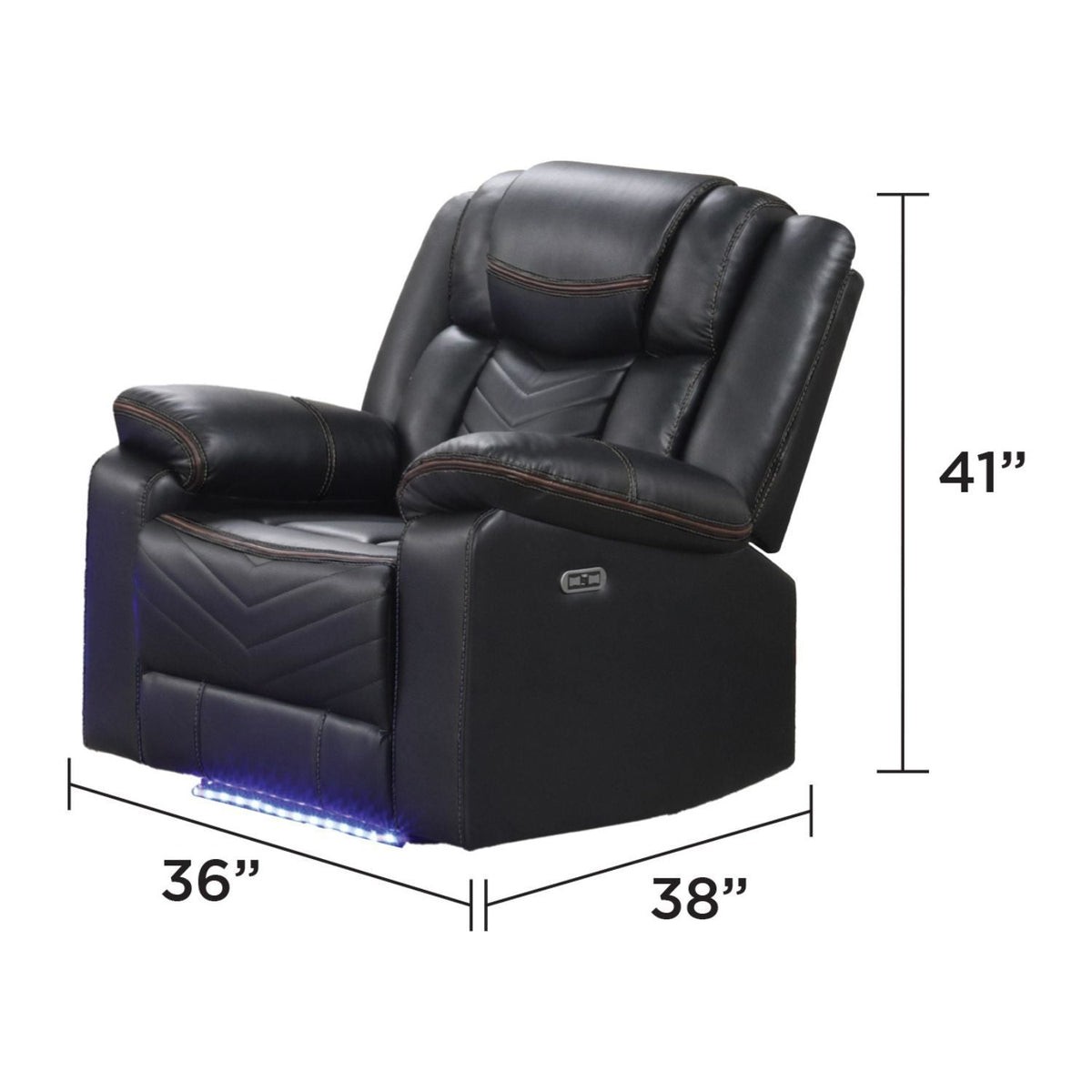 Challenger - LED Power Recliner Chair - view 4