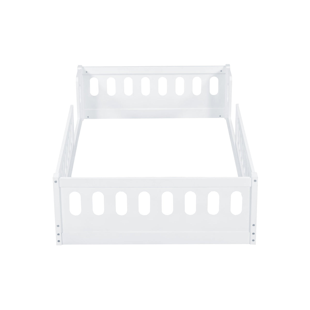 Wood Twin Size Platform Bed with Guardrail