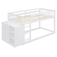 Twin Over Twin Bunk Bed with 4 Drawers and 3 Shelves - White