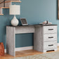 Shawburn - Home Office Desk - White / Dark Charcoal Gray