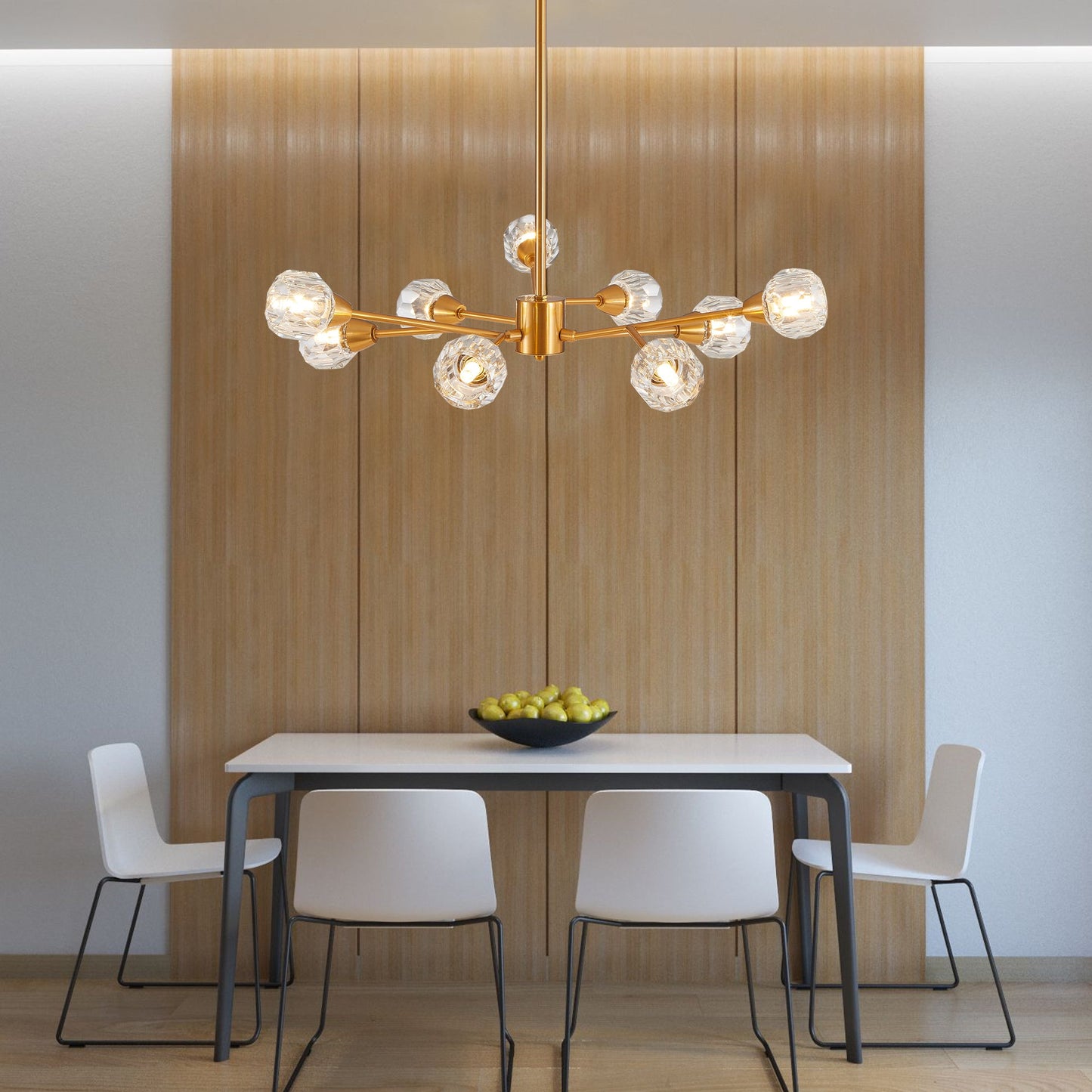 Modern Crystal Golden Chandelier 9 Lights Fixture