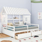 Twin Size House Platform Beds with Storage Drawers