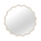 White 24 inch Wavy Round Solid Wood Frame Decorative Mirror
