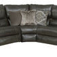 Como - 5 Piece Italian Leather Match Reclining Sectional