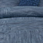 7 Piece Printed Seersucker Comforter Set Navy Queen
