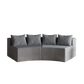 Corduroy Curved Sectional Sofa with Four Pillows