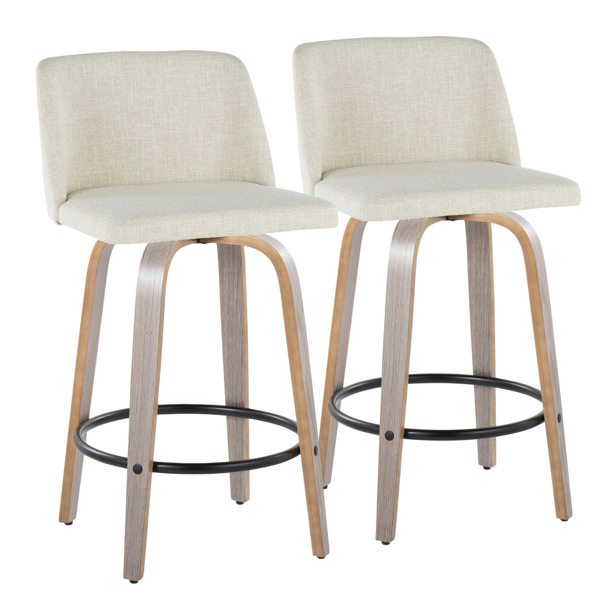 26" Contemporary Fixed-Height Counter Stool with Swivel