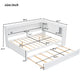 Full Size Wood Daybed with Storage Shelves, USB, LED, and Trundle