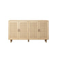Elegant and Functional 4-Door Rattan Decorative Storage Cabinet