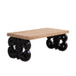 Black Scroll Base Coffee Table