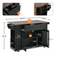 54" Mobile Kitchen Island with Glass Door Storage