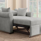 Chenille Convertible Sleeper Chair with Adjustable Backrest