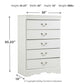 Anarasia - Five Drawer Chest - White