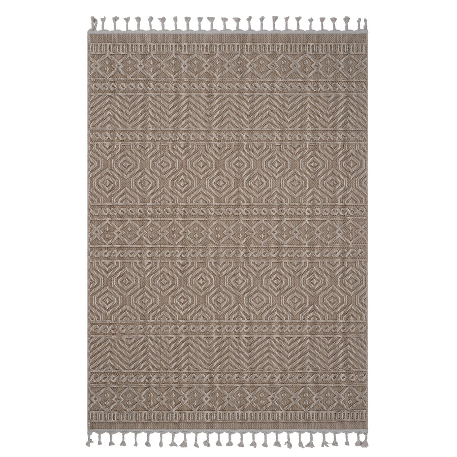Guros Collection 6.7x9 Area Rug with Stain Resistance - Mocha