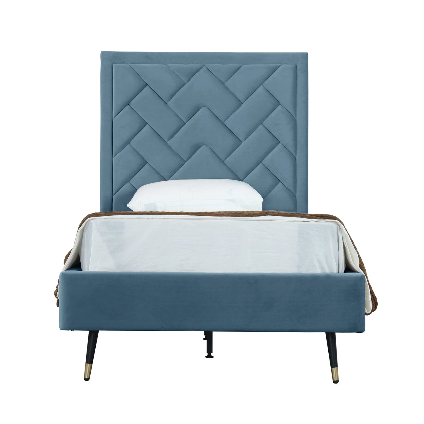 Crosby Upholstered Velvet Twin Bed