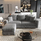 Plush Corduroy 3-Seat Sofa