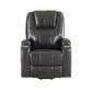 Gunmetal Leather Aire Recliner with Power Lift & Massage