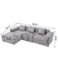 L - Shape Modern Minimalist Modular Sectional Sofa, Upholstered Cloud Couch With Deep Seats - view 5