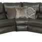 Como - 5 Piece Italian Leather Match Reclining Sectional